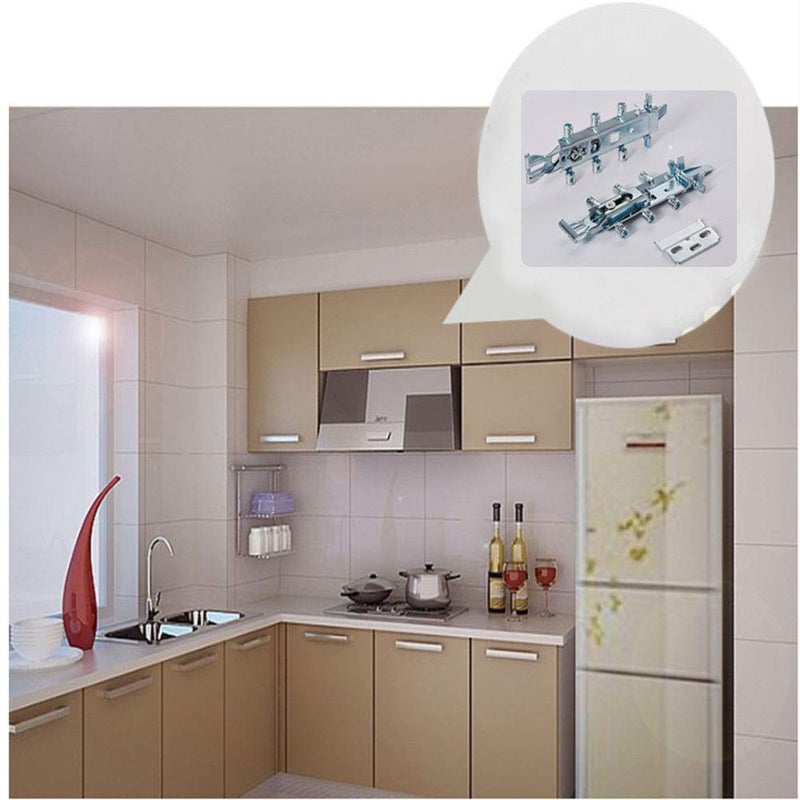 Tiberham Concealed Kitchen Cabinet Hangers, Tiberham 2Pcs Universal Wall Hanging Bracket, Heavy Duty Kitchen Wall Cabinet Plates, Wall Mounted Cupboard Holder Suspension Brackets with Cover Caps - Image 5